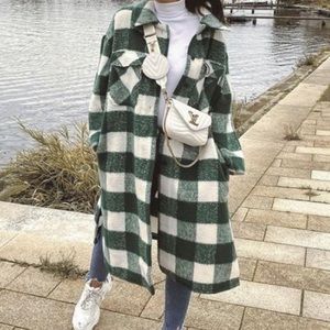 Zara Tartan Plaid Wool Shacket (Long) - S